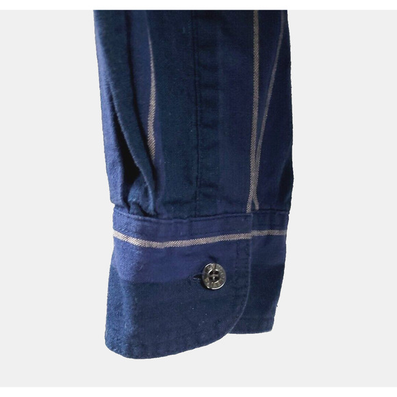 LEVIS MENS VINTAGE 80S DIAMOND LABEL BUTTON UP LONG SLEEVE SHIRT BLUE SIZE L - Picture 12 of 13